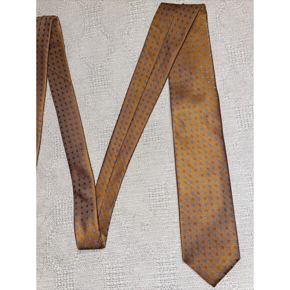 Boss Hugo Boss Men’s Dress Tie Size 59” 3” Gold Dotted Business Formal Italy - Picture 5 of 12